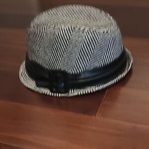 Stylish Black and White Herringbone Hat